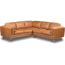 POLY & BARK Cadiz Corner Sectional in Bourbon Tan