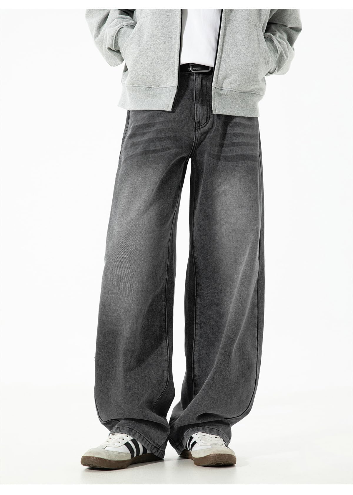 Jeans da uomo casual a gamba dritta Y2K vintage streetwear a gamba larga pantaloni in denim vestibilità comoda hip hop skater pantaloni