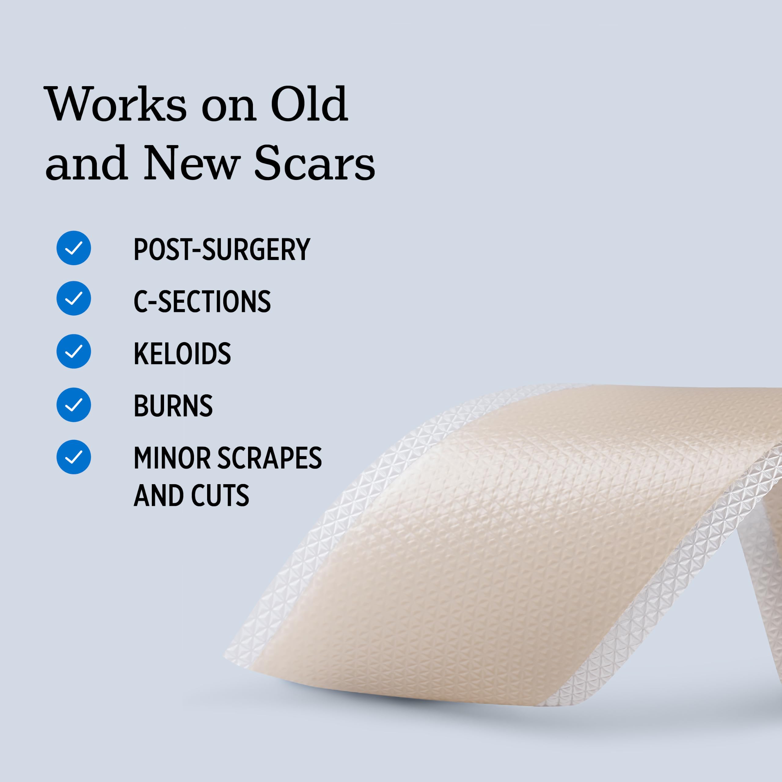 NUVADERMIS Silicone Scar Removal Sheets - Keloid, C Section, Post Surgery & Acne Scars Treatment-2 Month Supply - Silicon Soft Long Strips & Sheets 5.7" x 1.57" - Healing Alternative to Gel, Tape etc 1