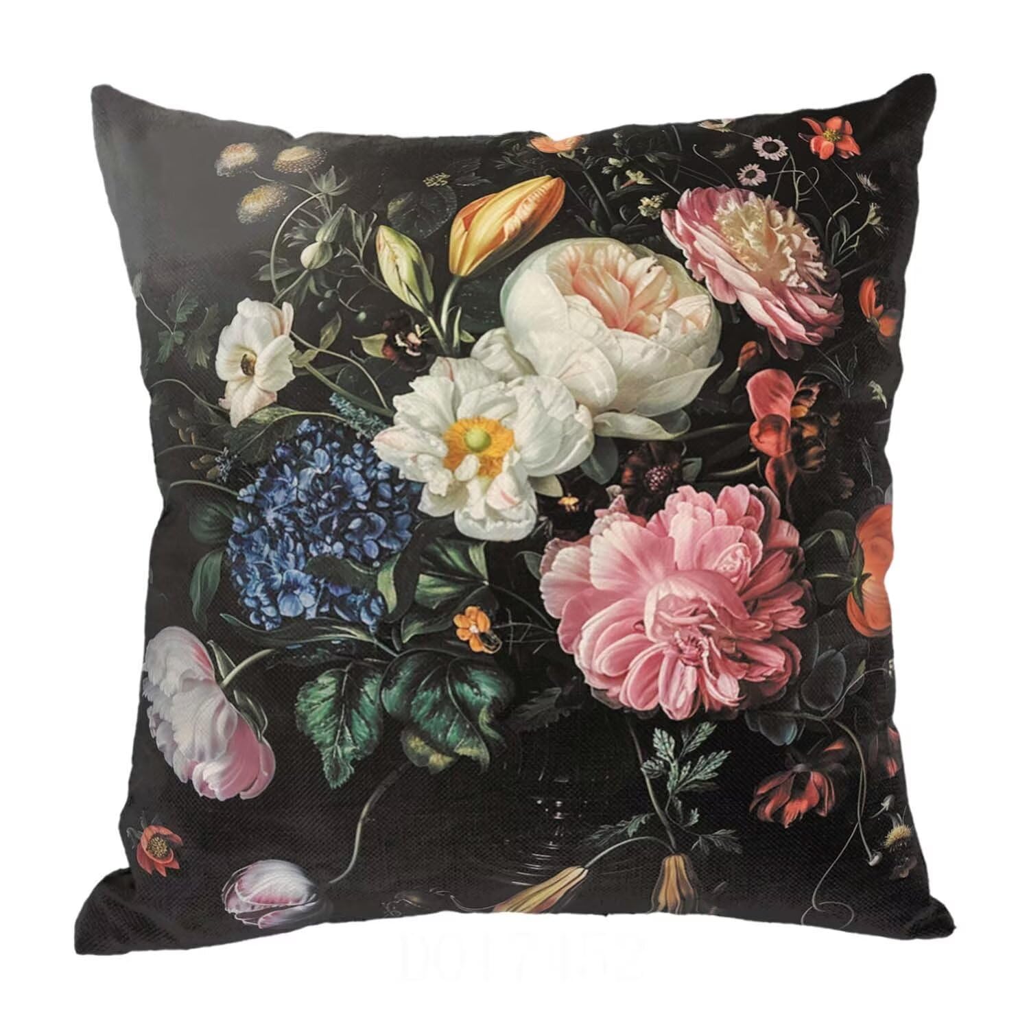 Housse de Coussin 65x65cm Lot de 4 Housse Coussin Doux Coussin Fleur Canapé Taie d'oreiller Noir Housses de Coussin en Doux pour Chambre, Chaise, Lit, Salon, Jardin, Canapé Decoration Maison mu-230