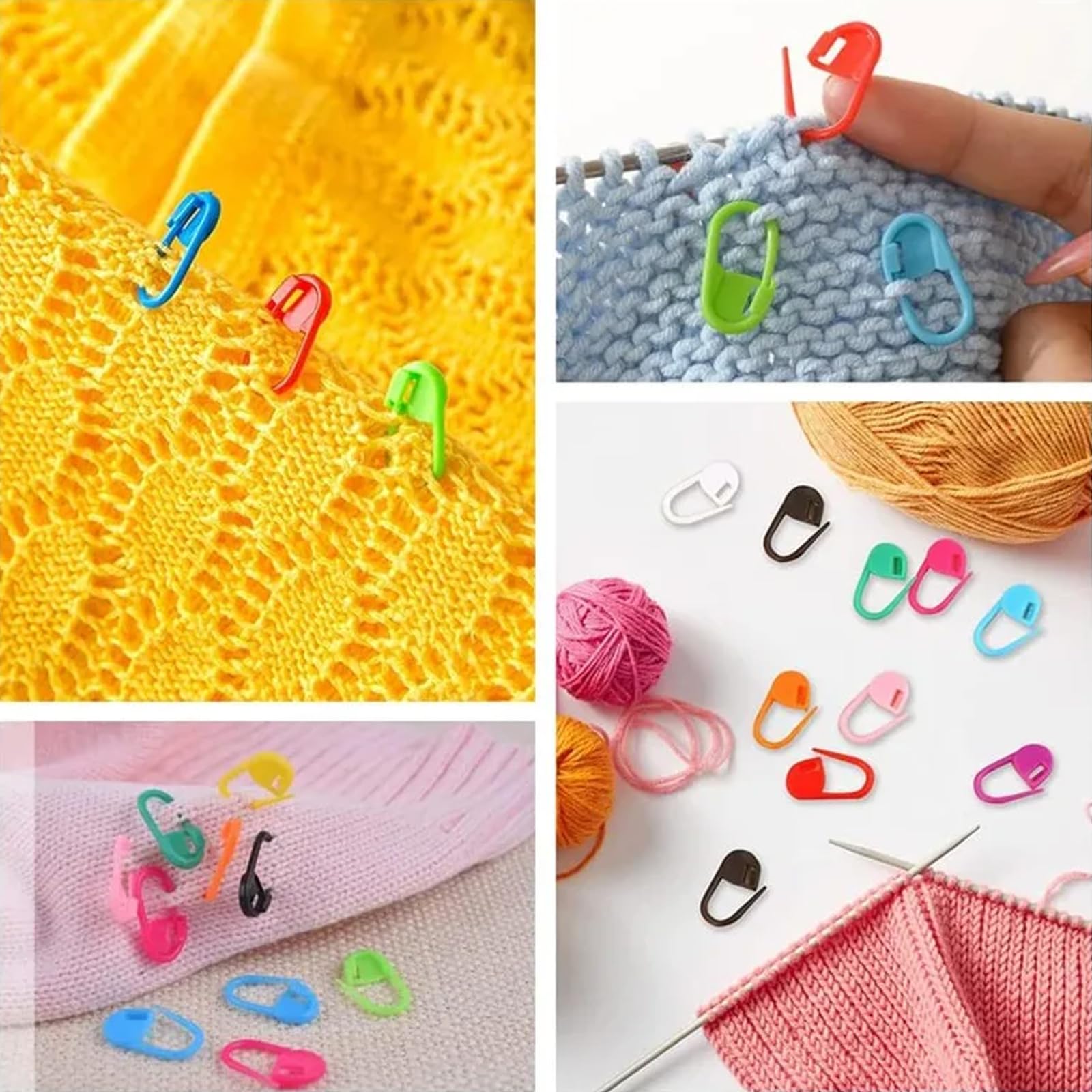 Leliafleury 100Pcs Stitch Markers Crochet Knitting Markers Crochet Locking Stitch Markers Clips for Sewing Knitting DIY Handmade Crafts (Red) - Image 3