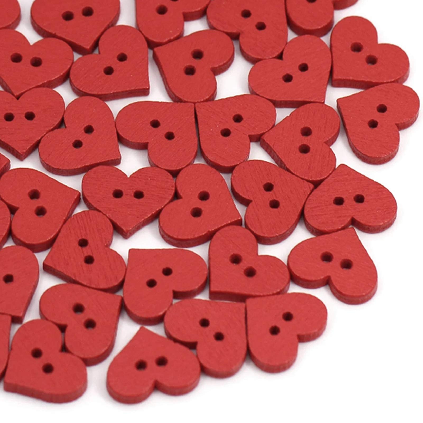 50 pezzi bottoni per cucire in legno a forma di cuore scrapbooking fai