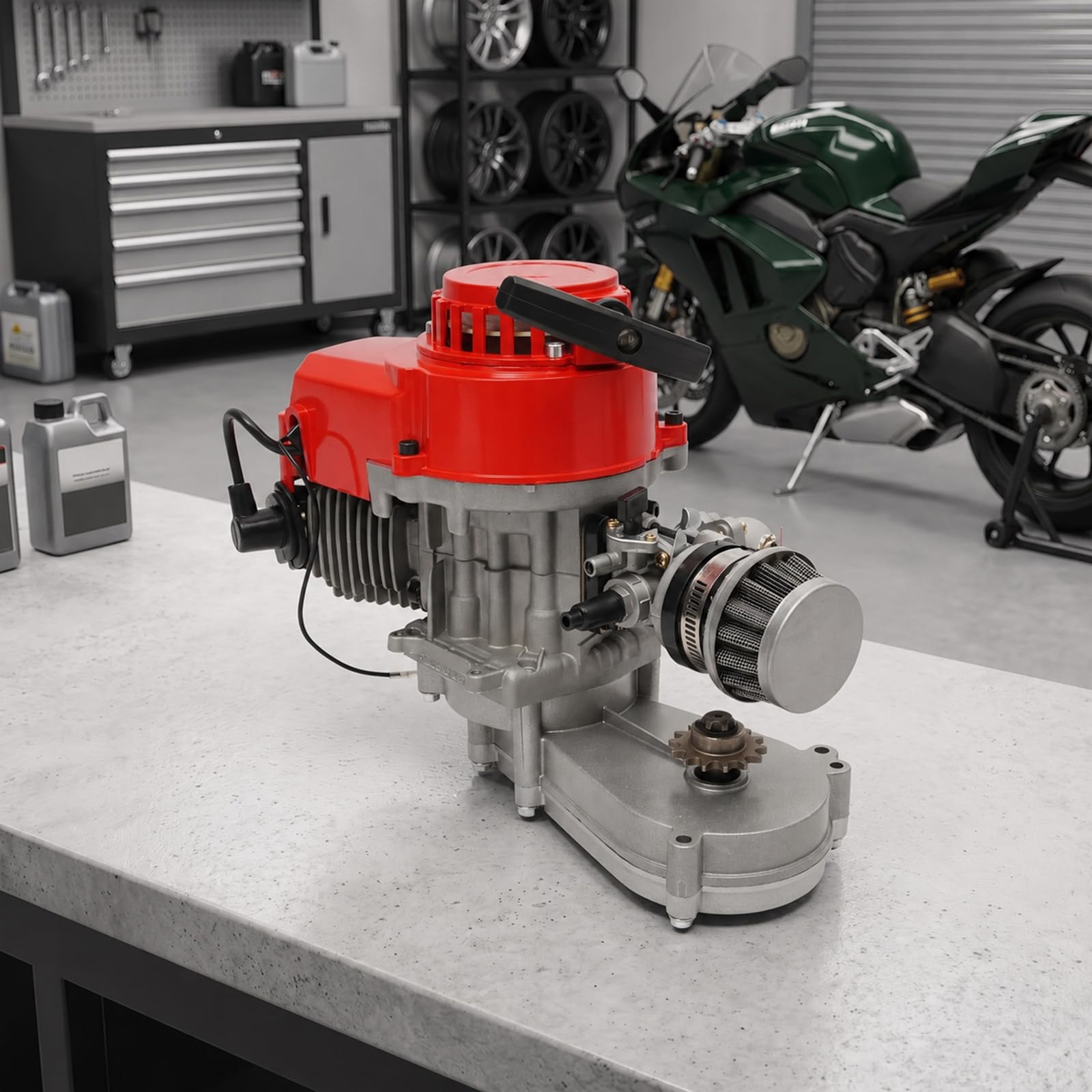 Motor de gasolina de 49 cc de dos tiempos, 3 CV