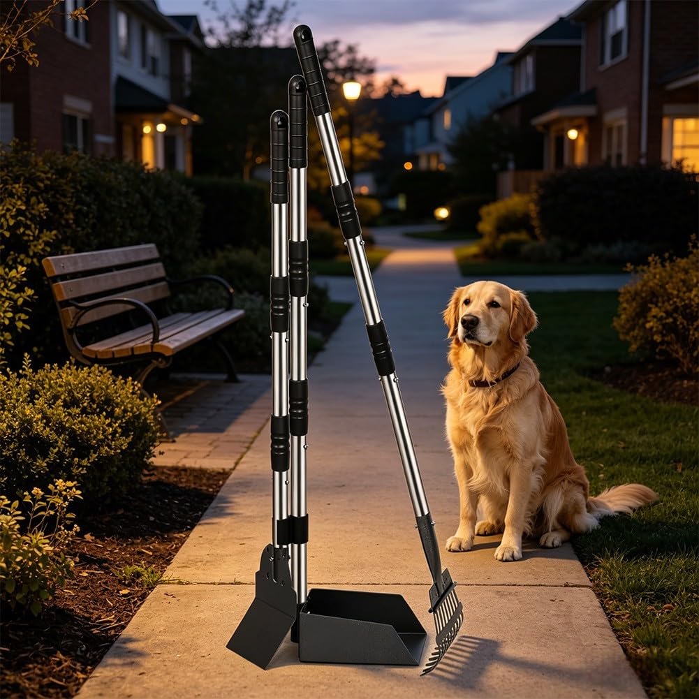 Raccoglitore Feci per cane con Pala e 92cm Raccoglitore Feci | Include vassoio, pala e , completa chinarsi, per ideale per giardini grandi