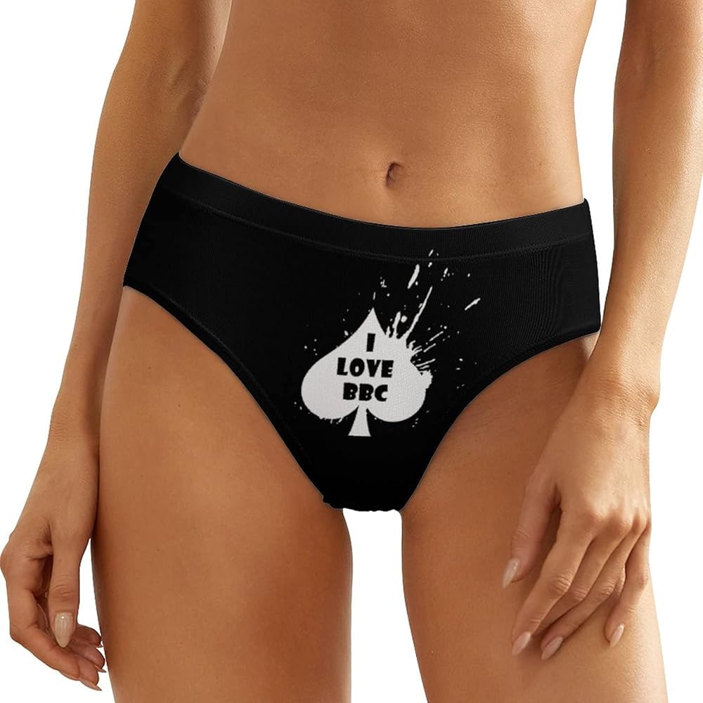 BAIJIAOYUN I LOVE BBC Women's No Ride Up Low Rise Briefs