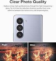 Vista 8 de Ringke Marco de lente de cámara compatible con Samsung Galaxy Z Fold 5, protector de lente de cámara, cubiertas de vidrio templado y marcos