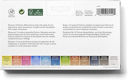 Miniatura 3 de Winsor & Newton - Cotman Plus - Juego de paleta de acuarelas con 12 tubos de 0.3 onzas líquidas