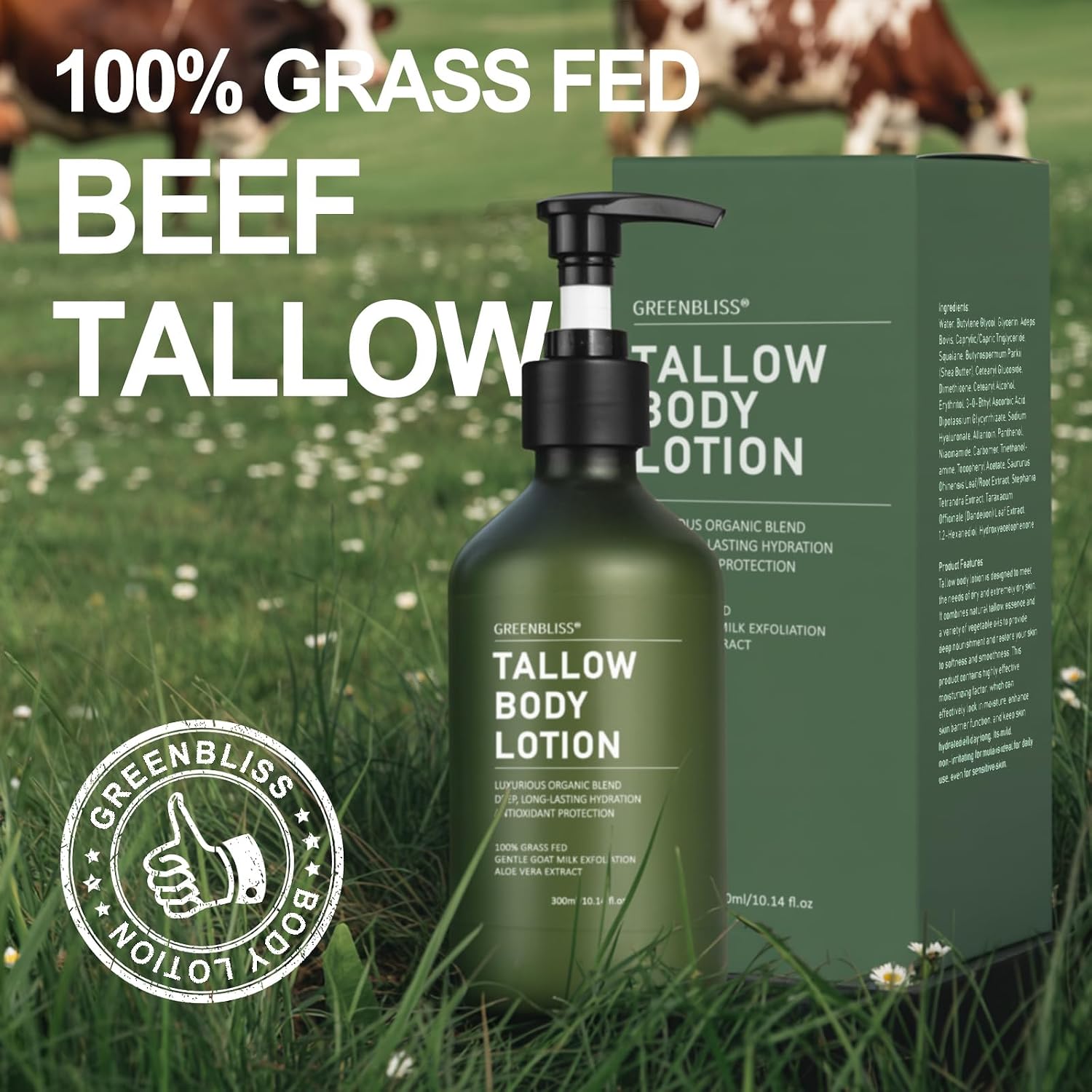 Beef Tallow Body Lotion for Skin - Daily Moisturizing Lotion for Dry with Aloe Vera, Shea Butter, Jojoba Oil & Vitamin E – Deep Hydration for Dry, Rough, Sensitive Skin, (10.14 Fl Oz, Vanilla) - 6