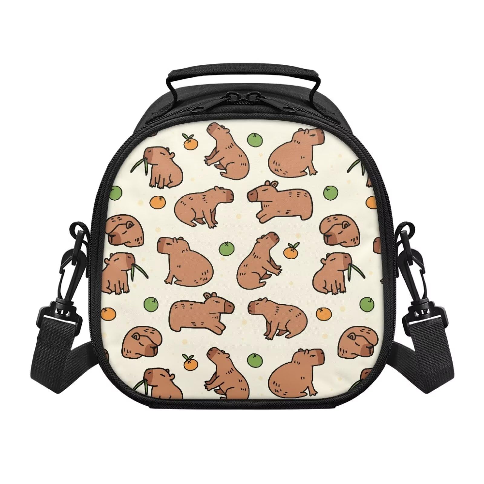 Renewold Capybaras Lunch Bag Kids Thermal Picnic Cool Bags Leakproof Portable Lunch Box with Adjustable Strap Large Thermal Cooler Bag for School Camping Picnic
