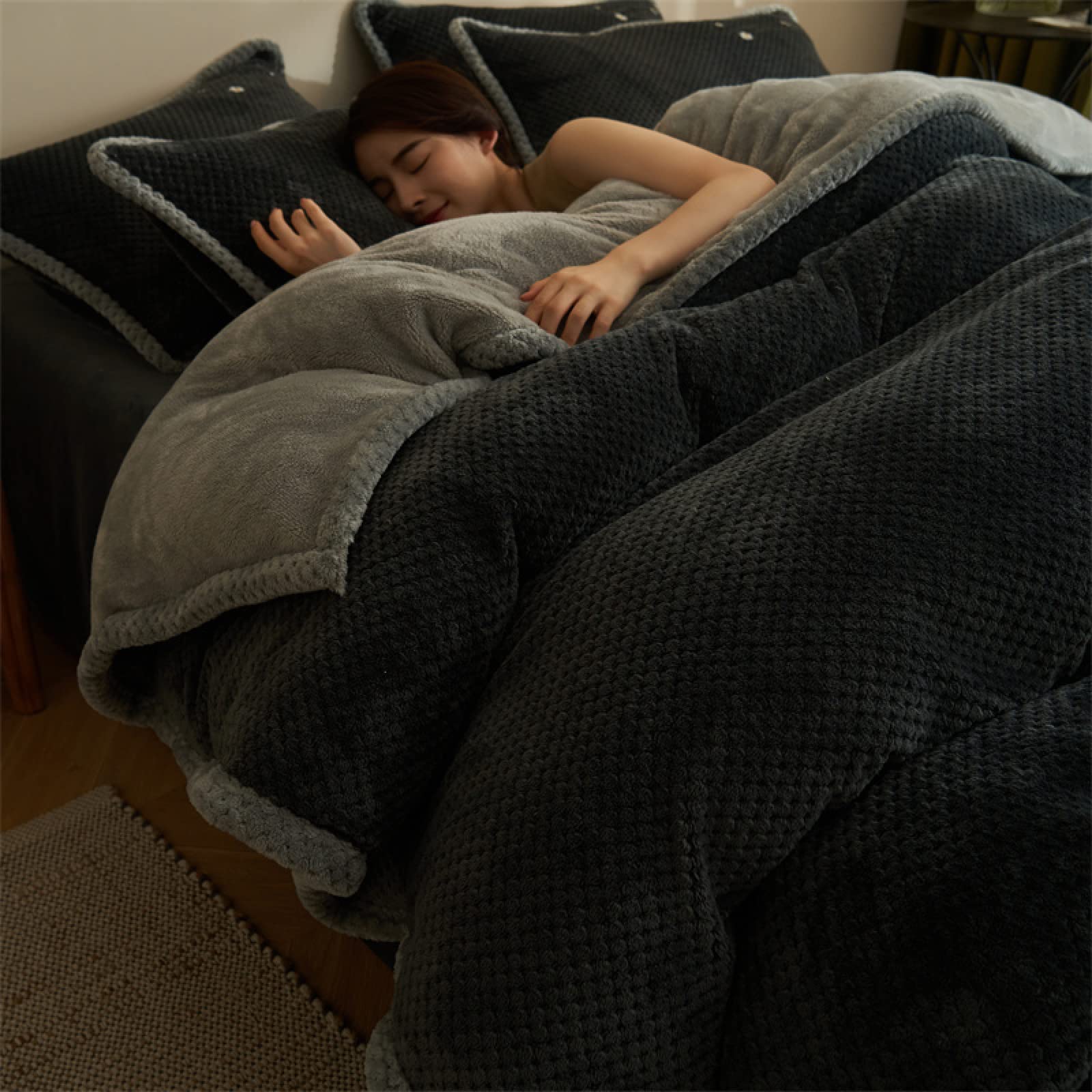 TGPOLI Relleno Nordico Cama 150 Invierno,Funda De EdredóN 220x240 Cm PoliéSter,Forro Polar De Coral De Invierno MáS Funda De EdredóN De Terciopelo, Ropa De Cama, Manta, Madre E Hija