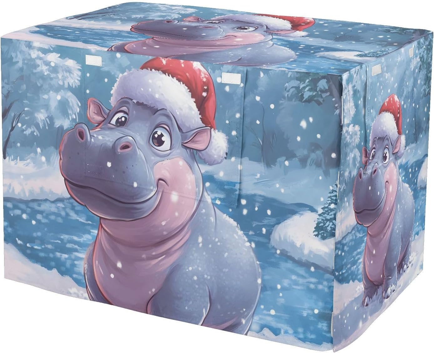 Cute Cartoon Hippopotamus Dog Crate Cover Washable, S-XL Water-Resistant Crate Cover for Pet Owners, Large