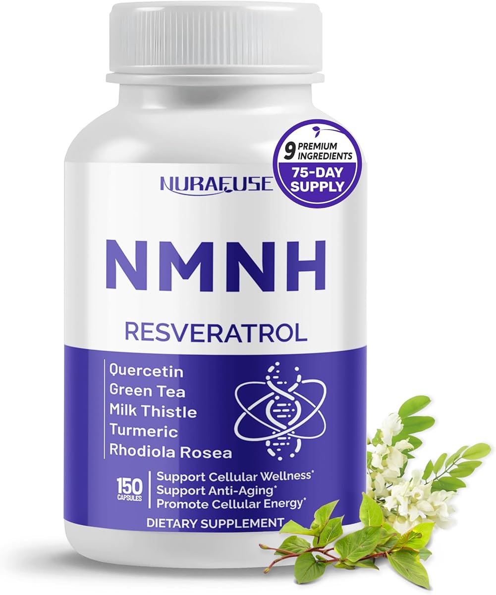 High Potency NMNH with Resveratrol, Quercetin, Green Tea, Milk Thistle, Turmeric & Rhodiola Rosea – Supports Cellular Wellness & Anti-Aging*