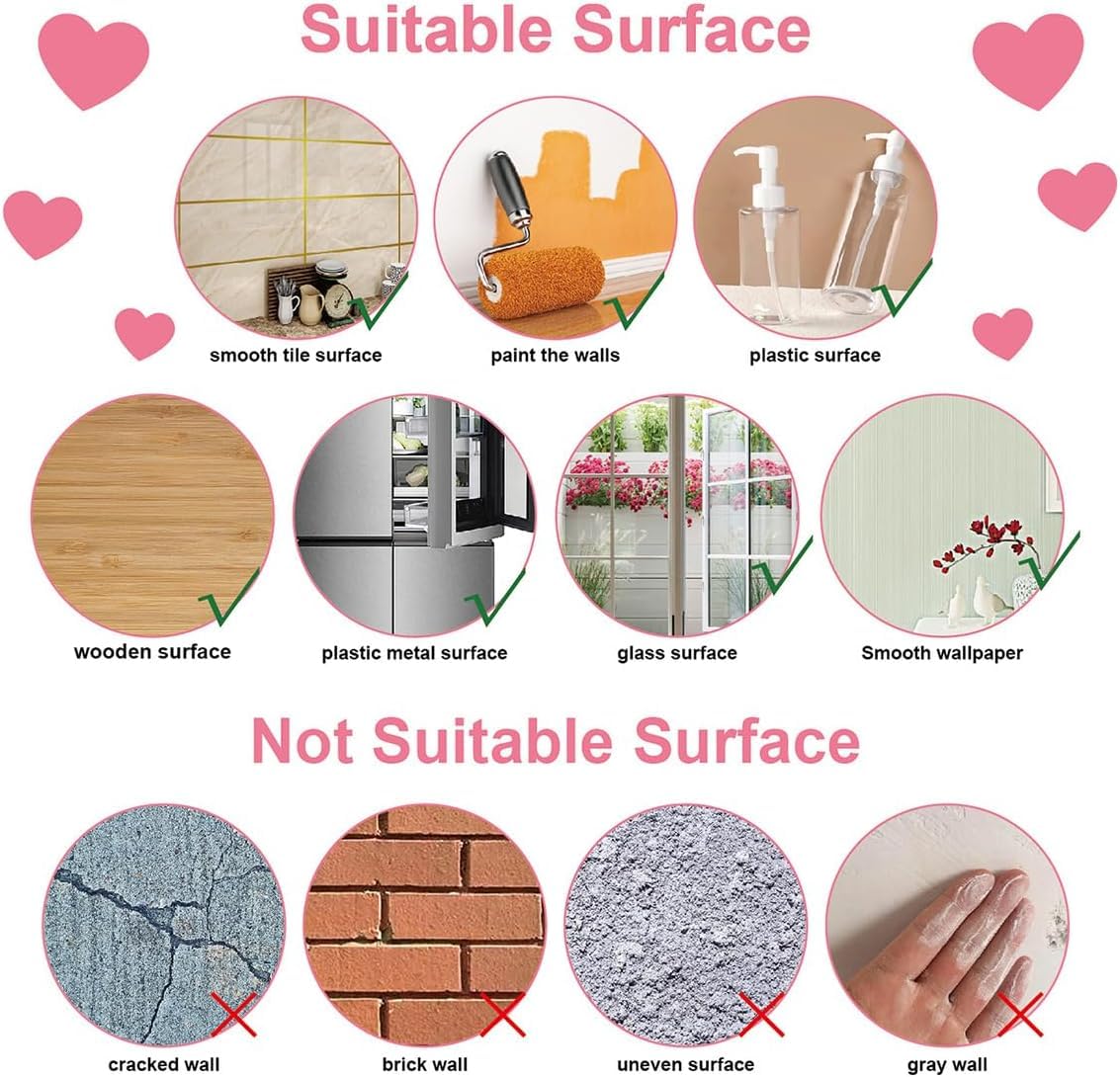 Aputue Çocuk duvar çıkartmaları, 8 sayfa renkli PVC DIY, ev dekorasyonu kalp desenli, kreş bebek odası anaokulu için çıkarılabilir kendinden yapışkanlı eğitici eğlenceli sticker seti