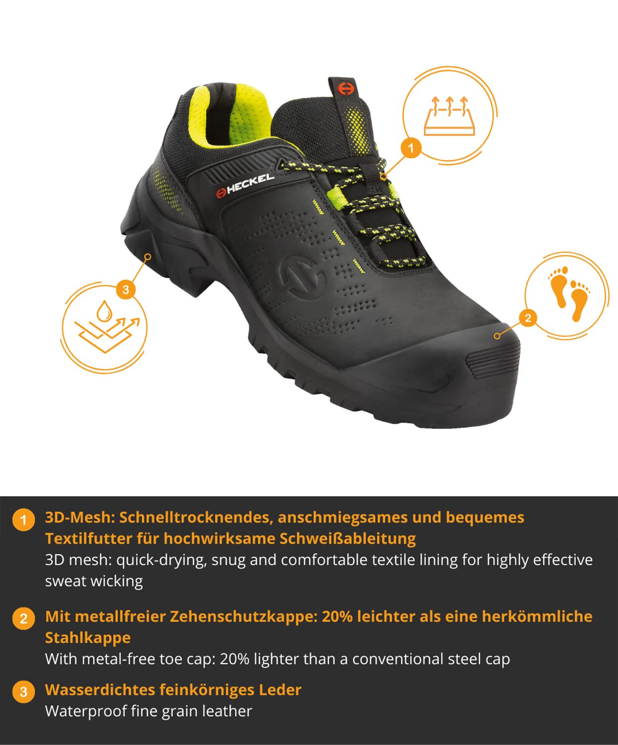 Heckel MACCROSSROAD 3.0 S3 Niskie buty robocze - czarne - męskie/damskie, czarny, 46 EU