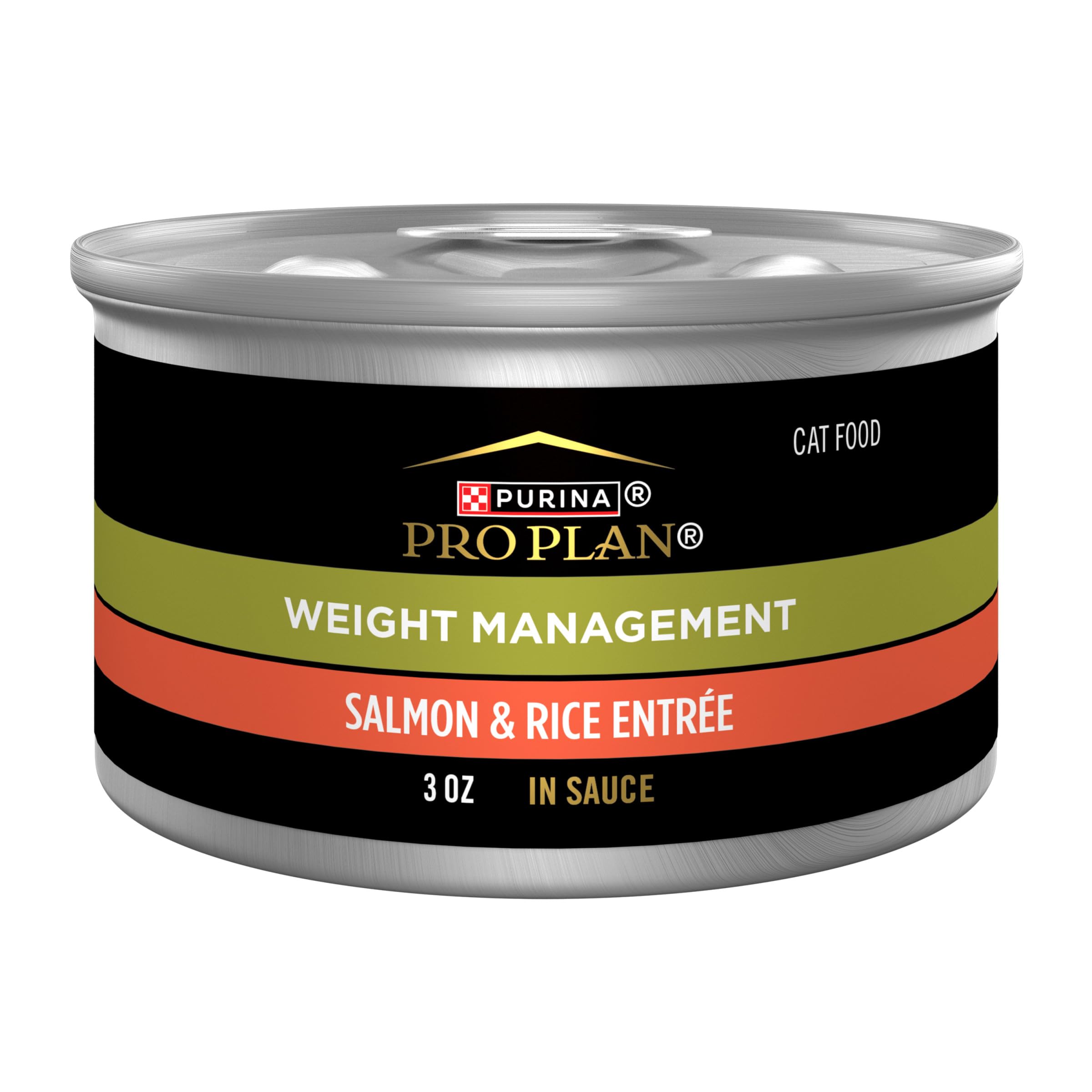 Purina Pro Plan Adult Weight Management Salmon and Rice Entree in Sauce Weight Control Cat Food 3 Ounce (Pack of 24)
