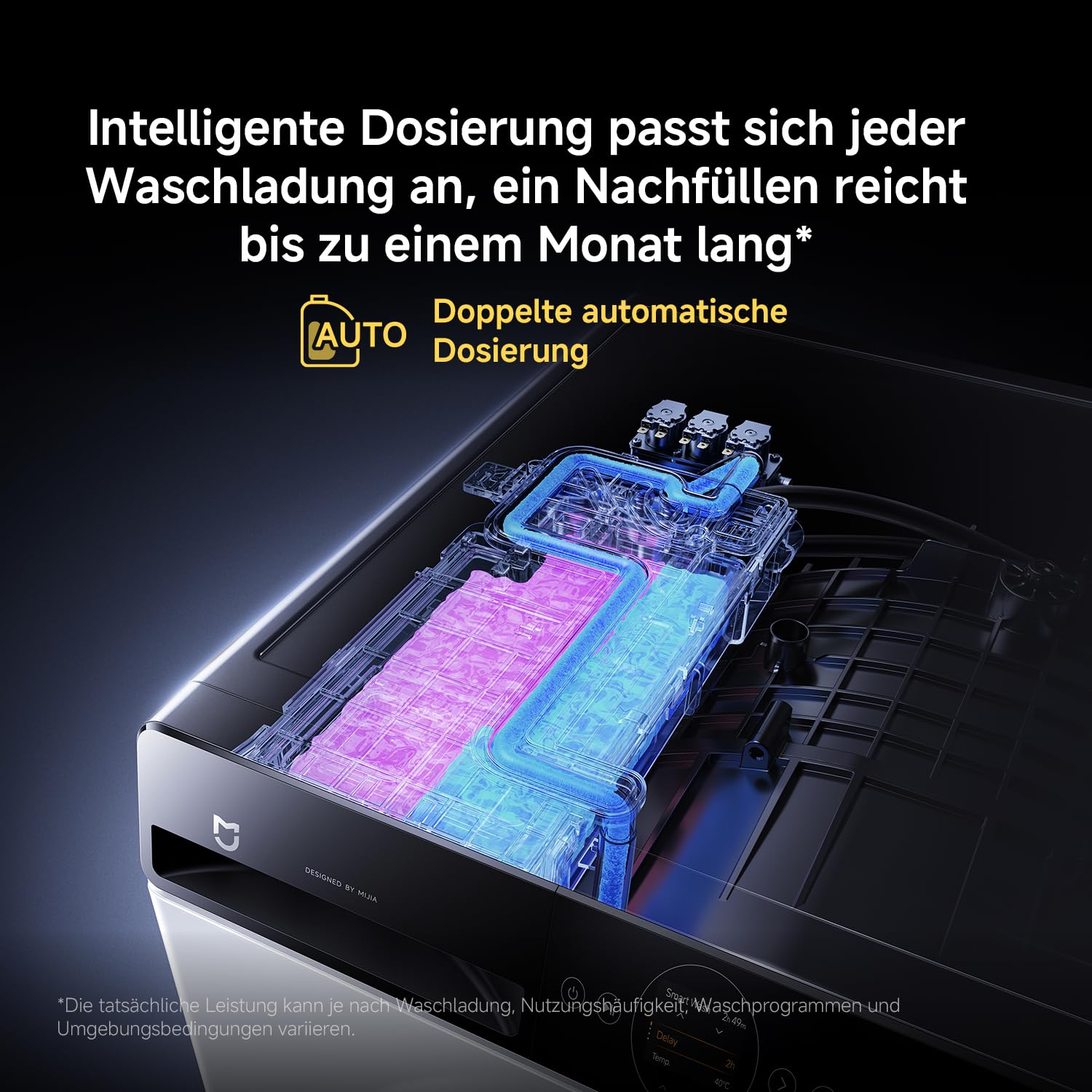 Xiaomi Mijia Front Load Washer Dryer Pro 9 kg Waschen / 6 kg Trocknen | Automatische Dosierung, Direktantrieb, Schnellwäsche, Auffrischen & Dampf-Hygiene, App-Steuerung, Weiß, A-25 % Wascheffizienz