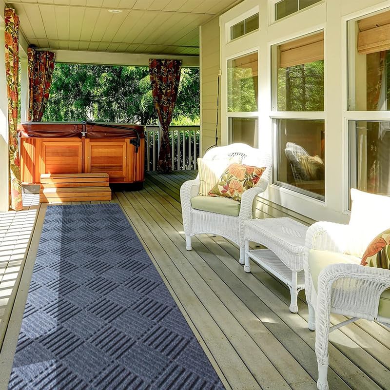 Grey Ultra-Thin Washable Runner Rug 2x6