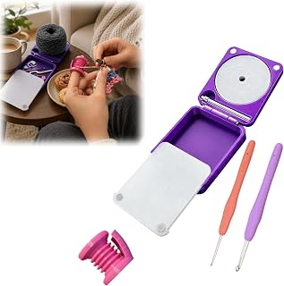 Dual Yarn Holder with Storage, Foldable Rotating Spinner Box, Portable Crochet and Knitting Organizer