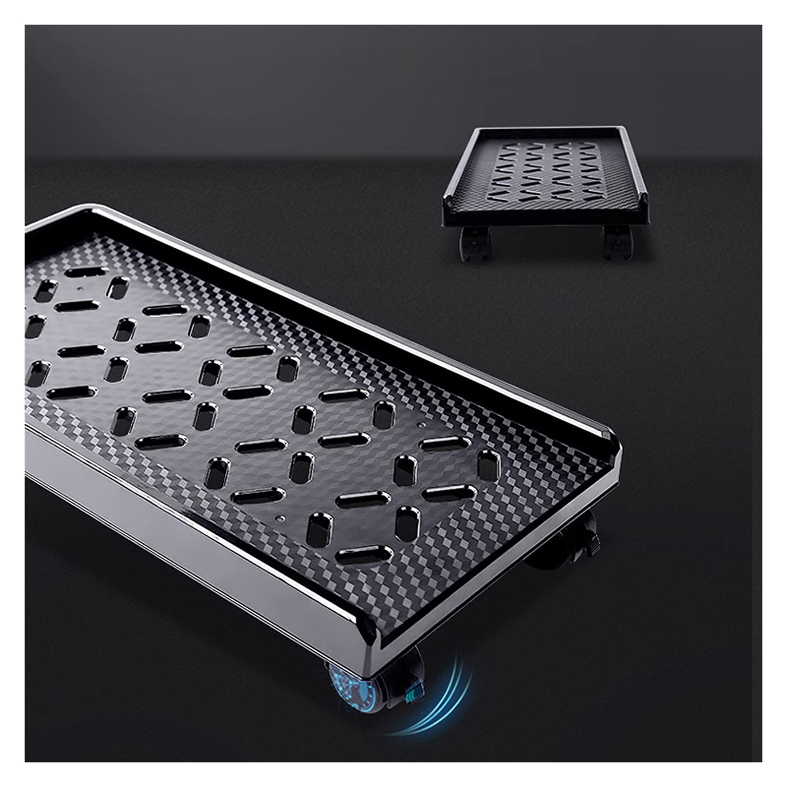 Supporto per CPU Carrello della staffa della cpu del rack del PC mobile con le ruote, vassoio di base del host del PC del desktop, ripiano del telaio della puleggia mobile (nero) Supporto per PC