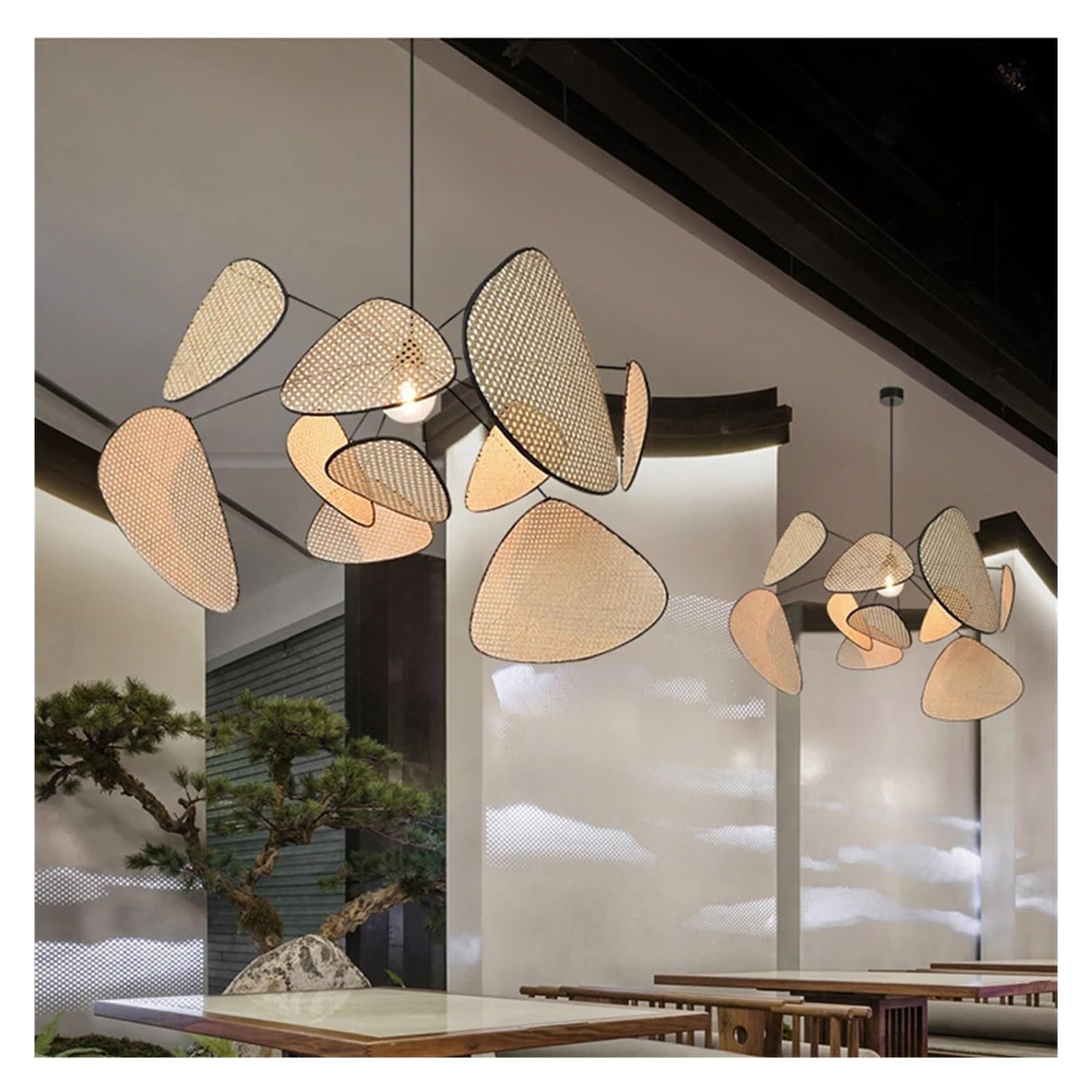 Amazon.co.jp: フランスデザイナー籐ウィッカーシャンデリア