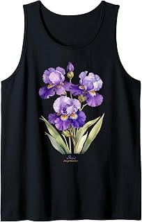 Iris Flower Scientific Name Vintage Illustration Flowers Tank Top
