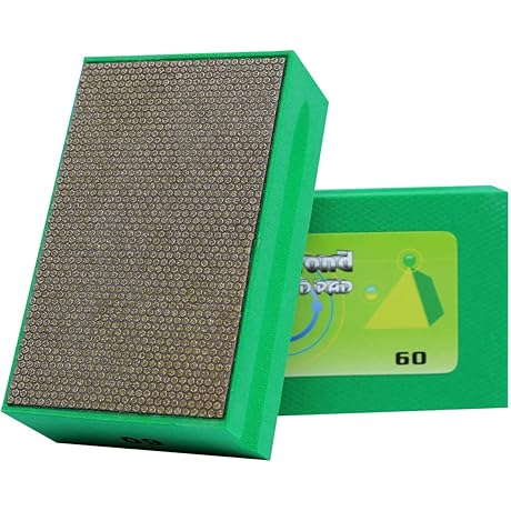60-Grit Diamond Hand Polishing Pad with Foam Backing for Various Surfaces