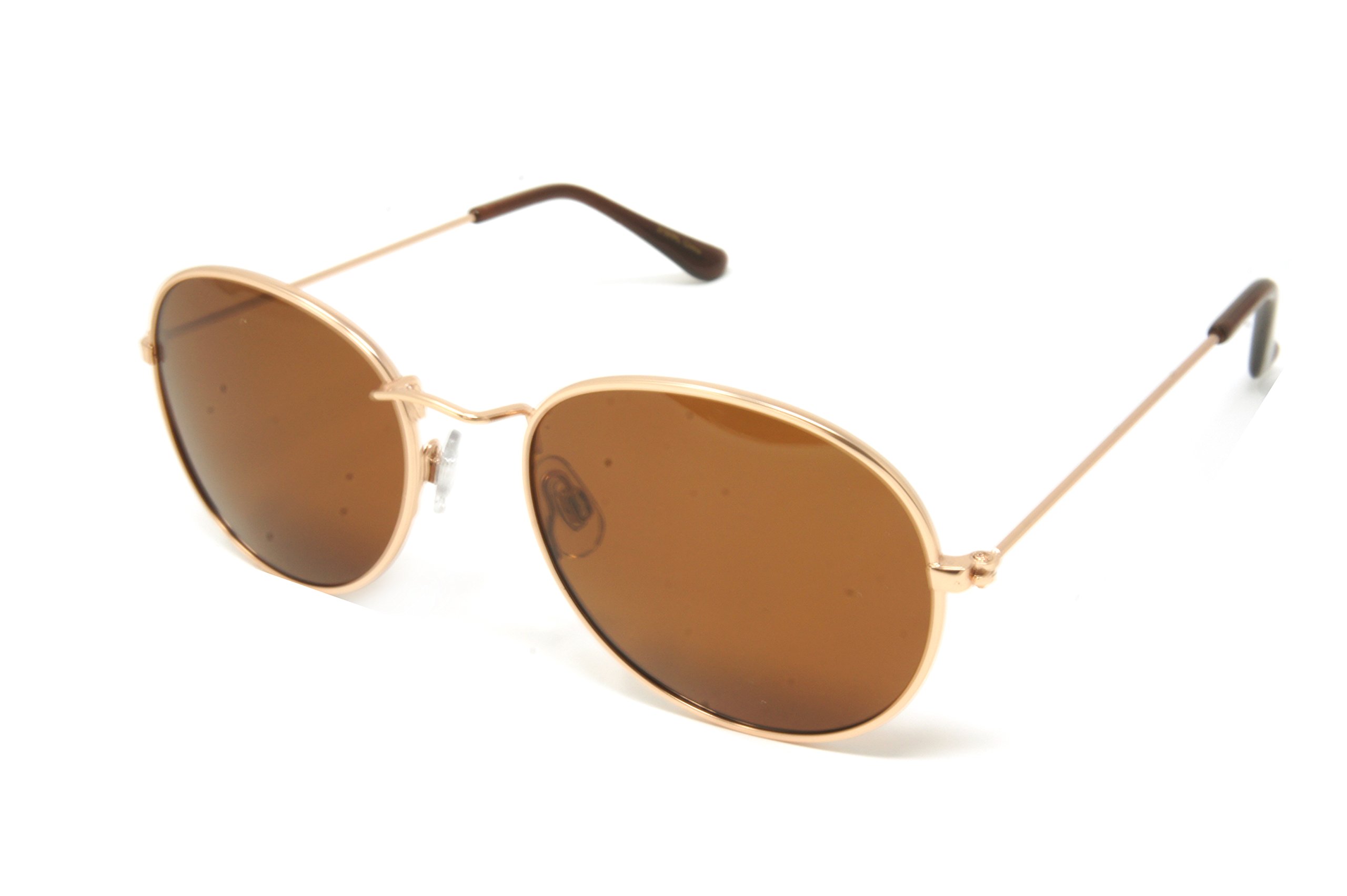 ColorViper Vintage Hippie Retro Round Circle Frame Sunglasses MTVR9113 (round metal shinny gold/polarized brown lens, one color)