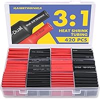 Vista 1 de haisstronica Kit de 420 piezas de tubos termorretráctiles 3:1, con revestimiento adhesivo de grado resistente marino, envoltura retráctil - longitud
