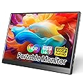 Portable Monitor 15.6 Inch 1080P USB-C HDMI Ultra-Slim Travel Monitor with Kickstand, Compatible with Xbox, Laptop, PC, 