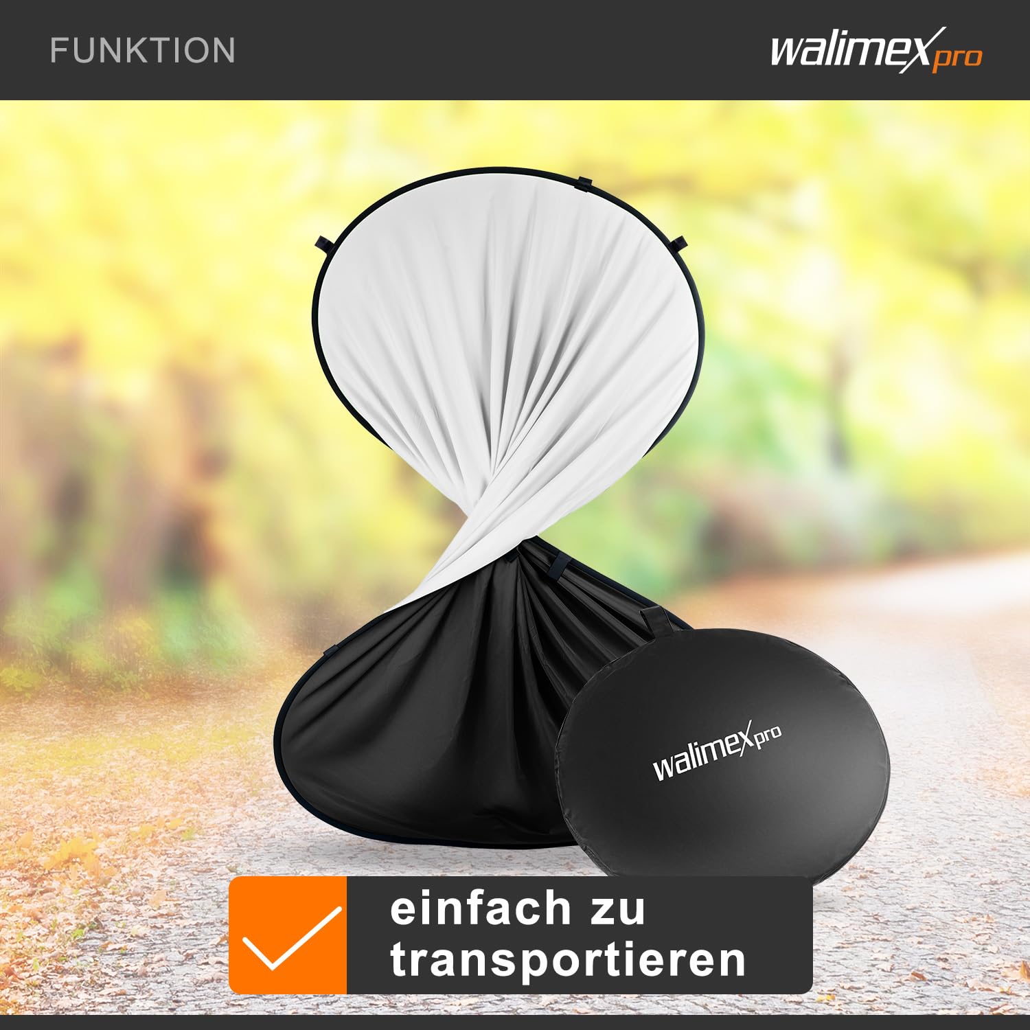 Walimex pro Falthintergrund (200 x 230 cm) schwarz/weiß, 20755