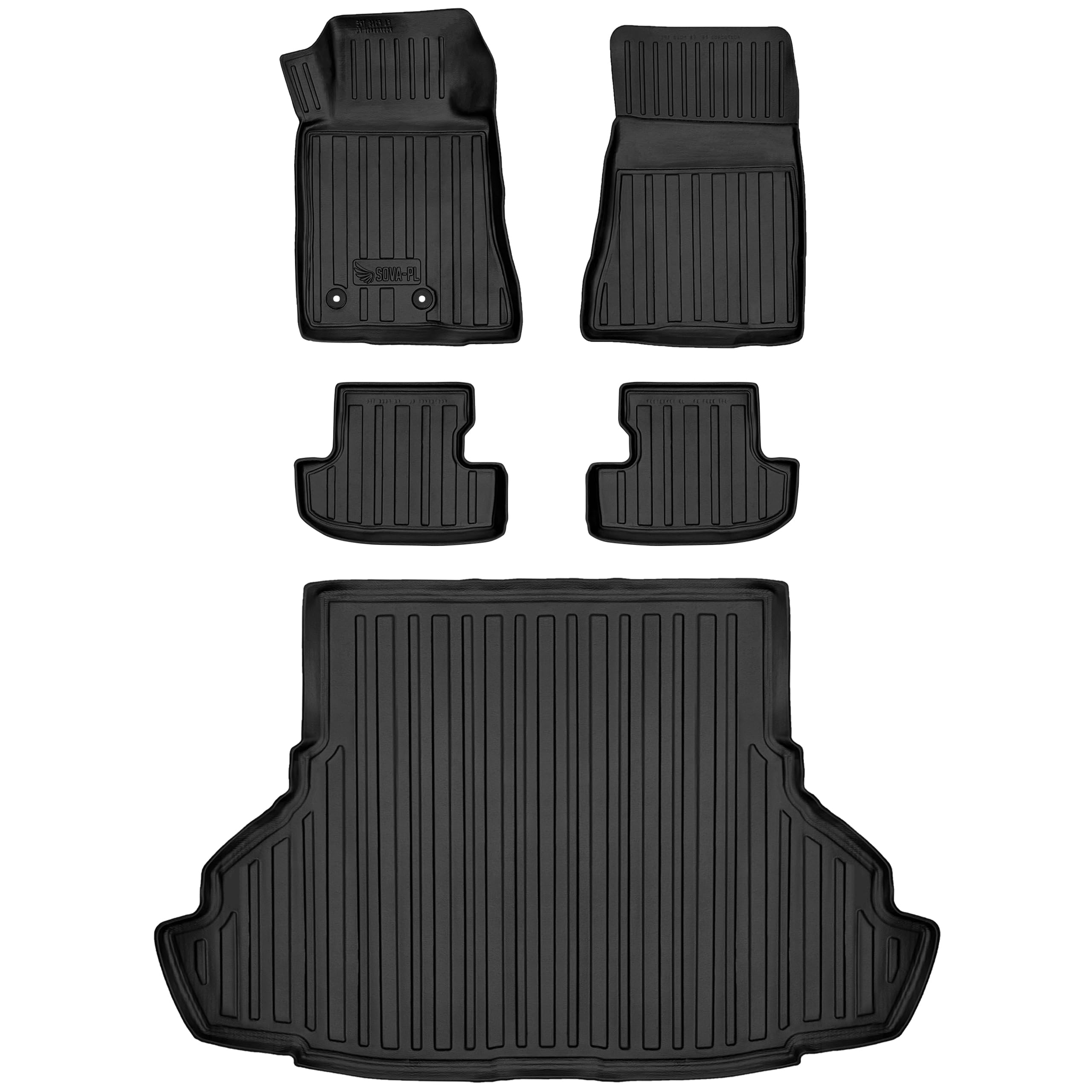 Gumowy zestaw mata i dywaniki pasujące do Ford Mustang S550 (2015-2024) coupe