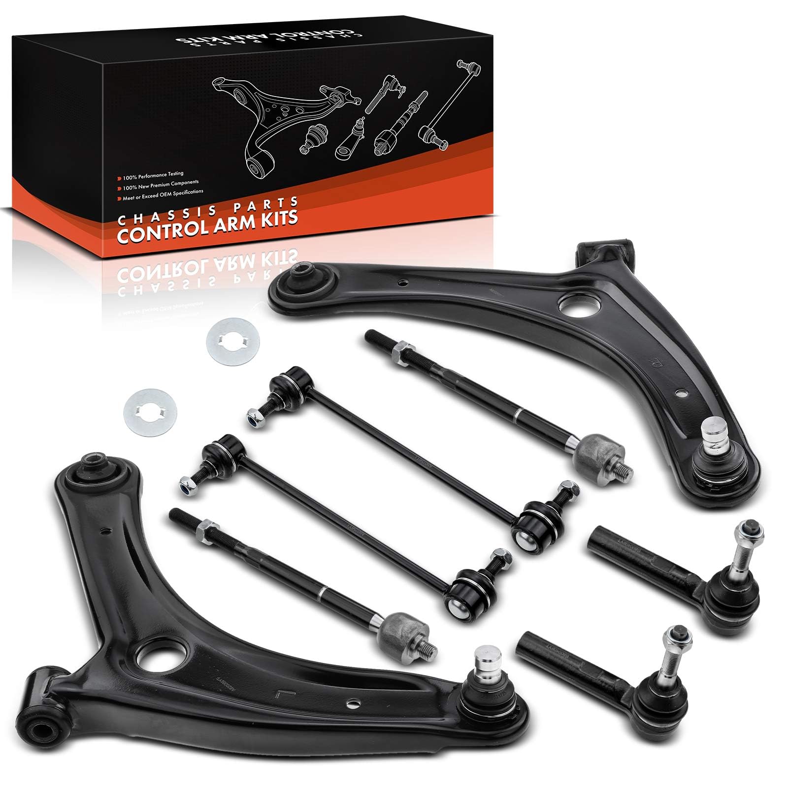 Frankberg 8x Set di bracciali Anteriore sinistro Destro Compatibile con Caliber 1.8L-2.4L 2006-2012 Compass MK49 2.0L-2.4L 2006-2016 Patriot MK74 2.0L-2.4L 2007-2017 Replace# 5105041AH