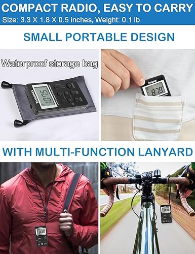 Miniatura 3 de ZHIWHIS AM FM - Mini transistor portátil con batería recargable, sintonización digital personal, radio estéreo de bolsillo con memoria de apagado y