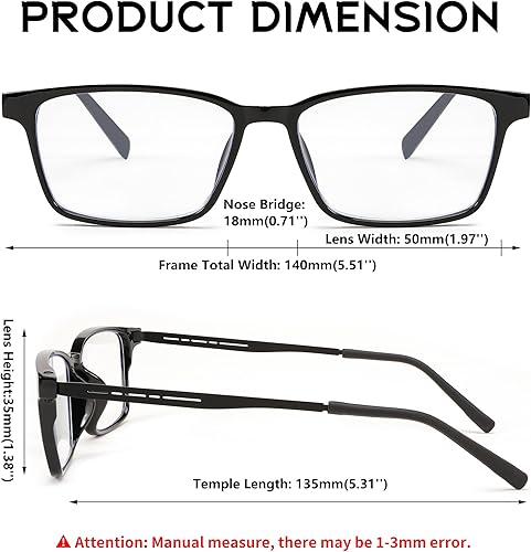 Miniatura 6 de FEISEDY Ligero TR90 Flexible Titanium B Rectángulo Gafas De Lectura Anti-Azul Luz Gafas B0018