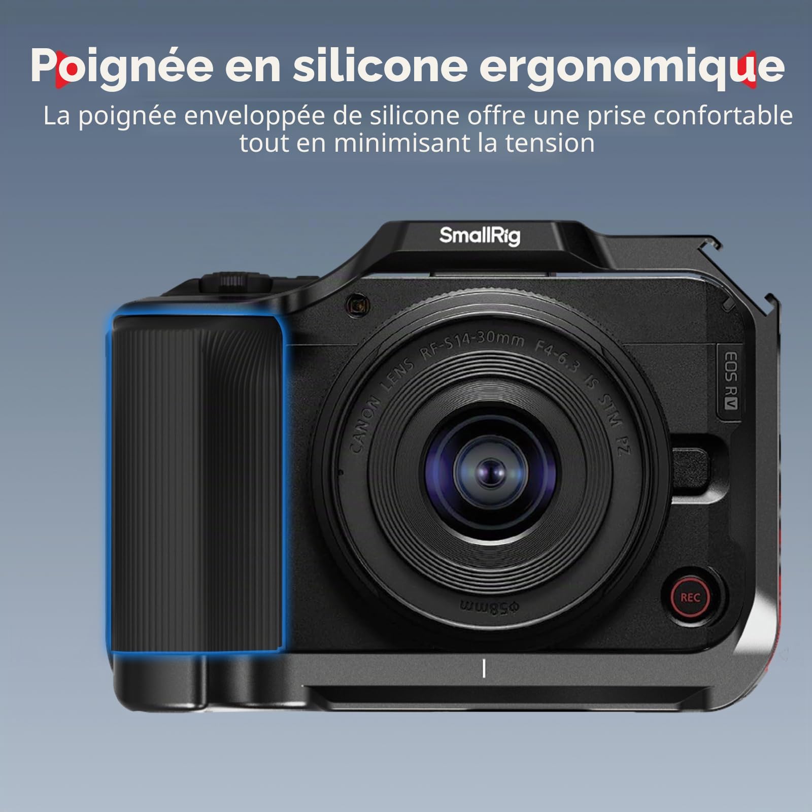 SMALLRIG Cage R50 V pour Canon R50V, Cage Complète avec Poignée en Silicone, Poignée Supérieure pour Arri, Serre-Câble pour HDMI, Griffe Porte-Accessoires Intégrée, Plaque QR pour Arca - 5766