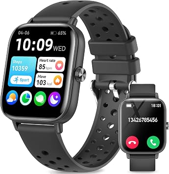Smart Watches for Men Women Fitness Fitness Tracker Watch with Bluetooth Call 24/7 Heart Rate SpO2 Sleep Monitor IP68 Waterproof 120+ Sport Mode Activity Trackers Compatible iPhone Android Phones