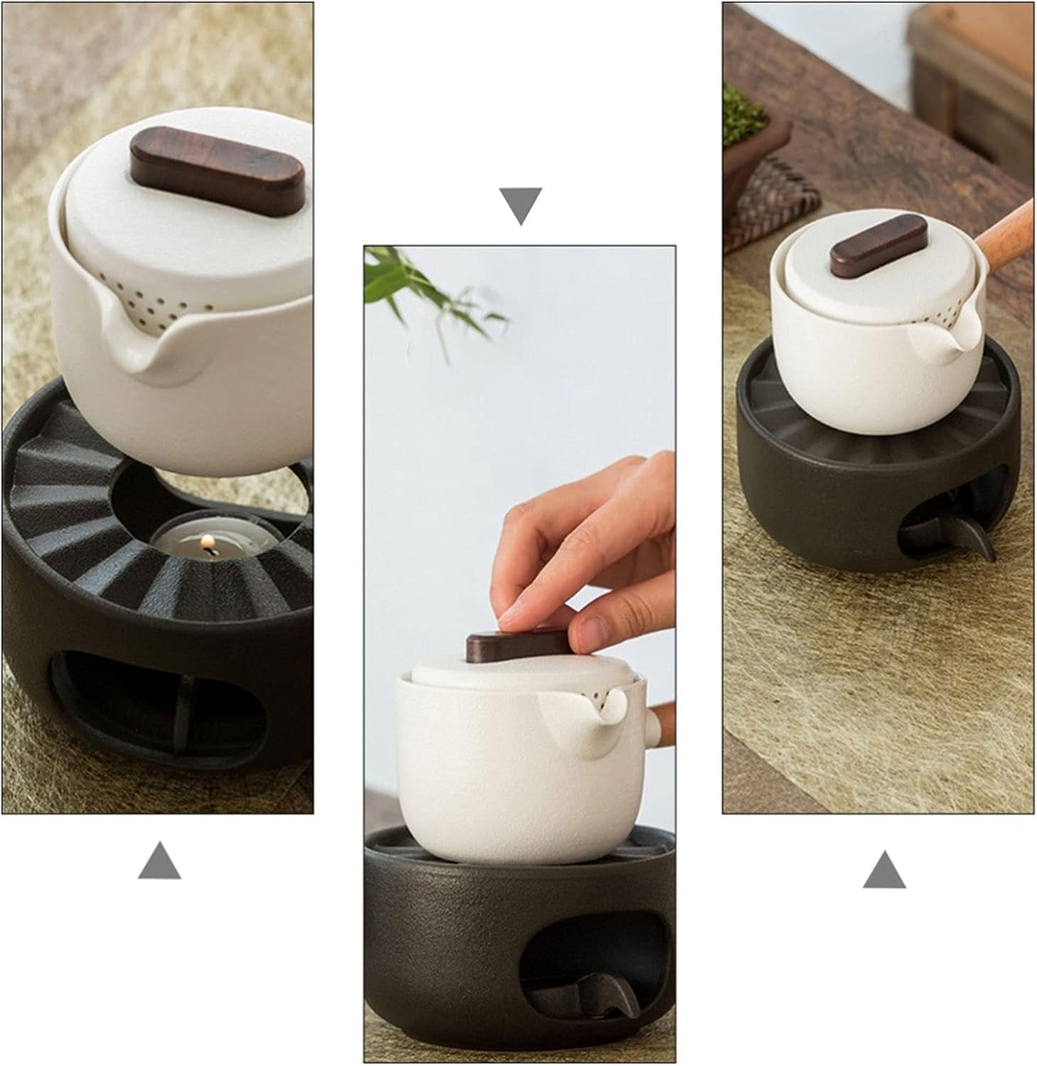 Tea Pot Teapot Warmer with Candles Holder Ceramic Tea Warmer Heater Without Candle