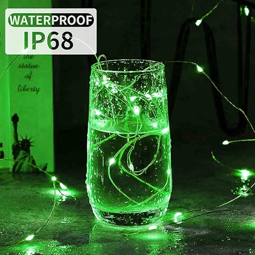 Miniatura 8 de Aogist Paquete de 8 luces LED de hadas con 3 modos, funciona con pilas, impermeable, alambre plateado, 7 pies, luciérnaga, luna estrellada, tarro de