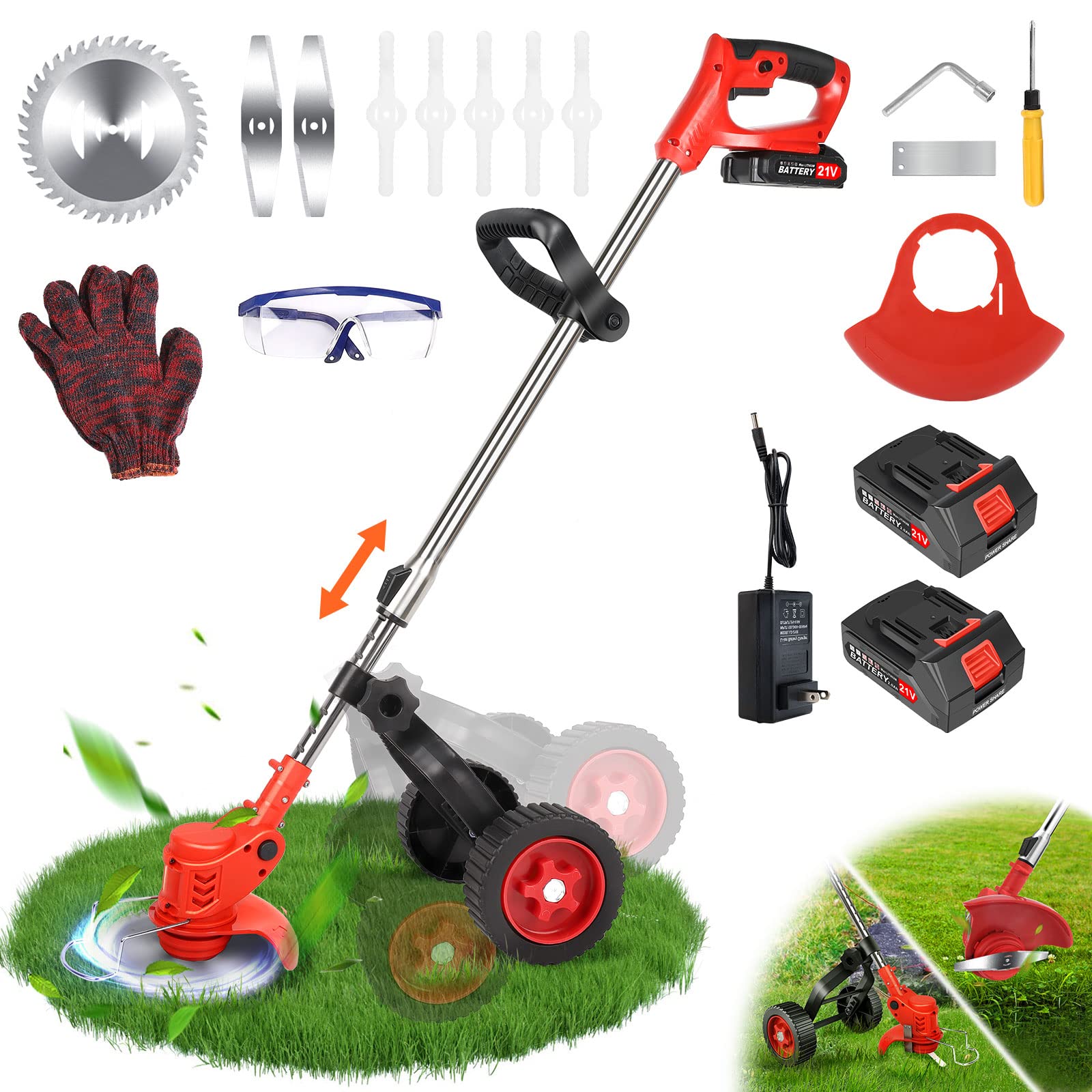 Fimilo Cordless Weed Wacker 3in1 Brush Cutter Grass Trimmer, Electric