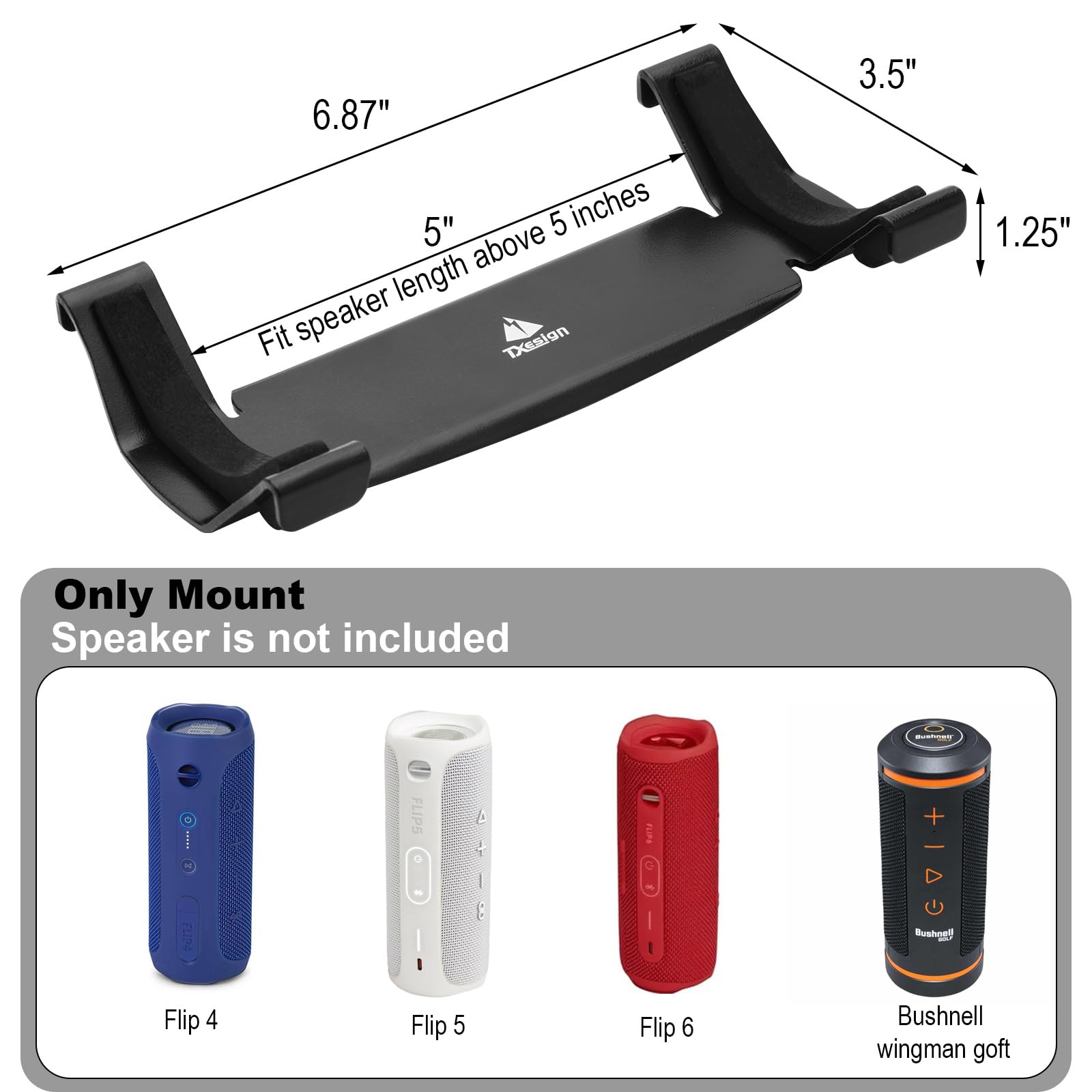 Soporte Metálico Para Altavoz JBL Flip4, Flip5 Y Flip6, Con Adhesivo Extraíble Y Bandas Elásticas, Para Salpicadero De Coche, Resistente A Altas Temperaturas
