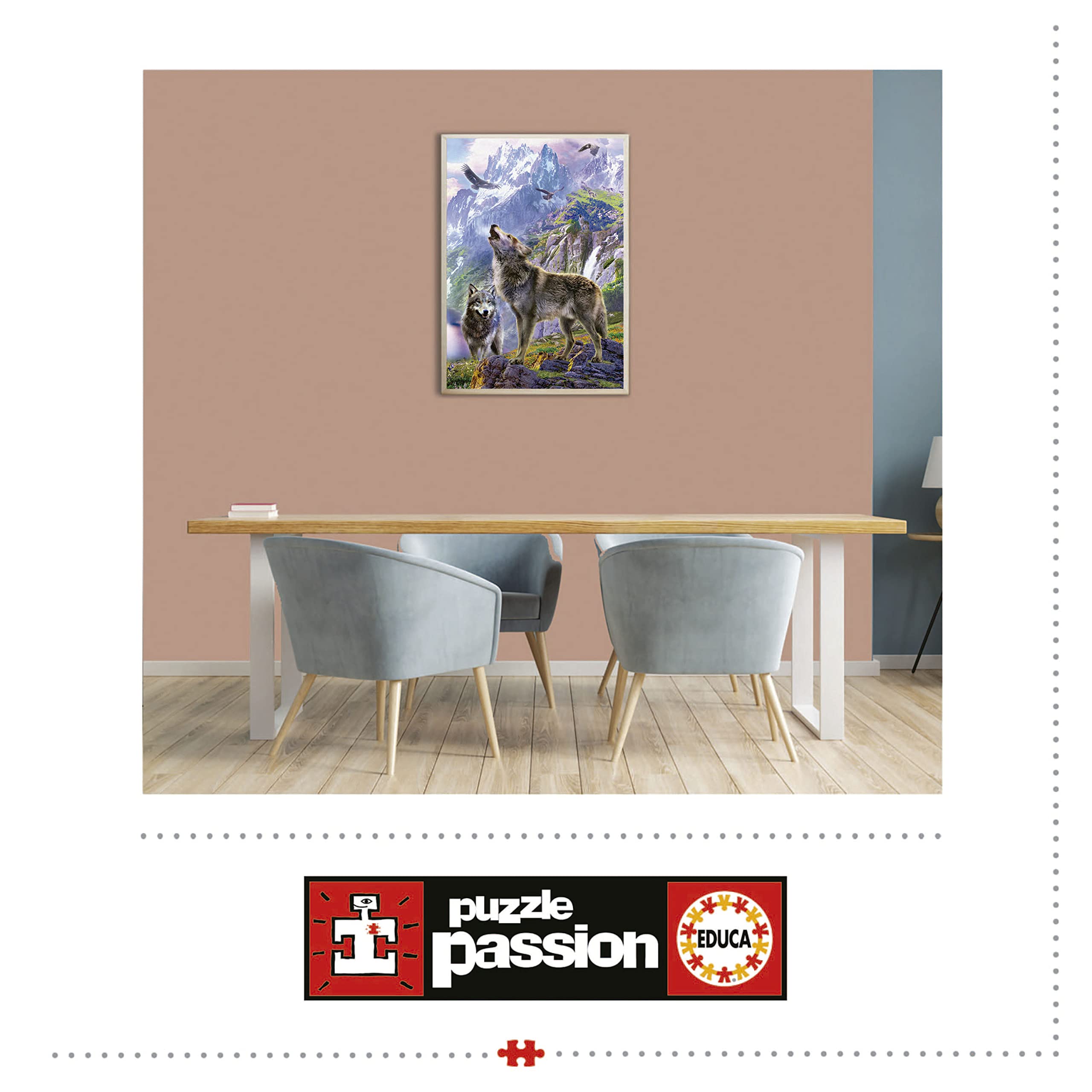Educa Puzzel met 500 delen voor volwassenen, regenboog-eenhoorn, inclusief lijm Fix puzzel, afmetingen: 48 x 34 cm, vanaf 11 jaar (20254