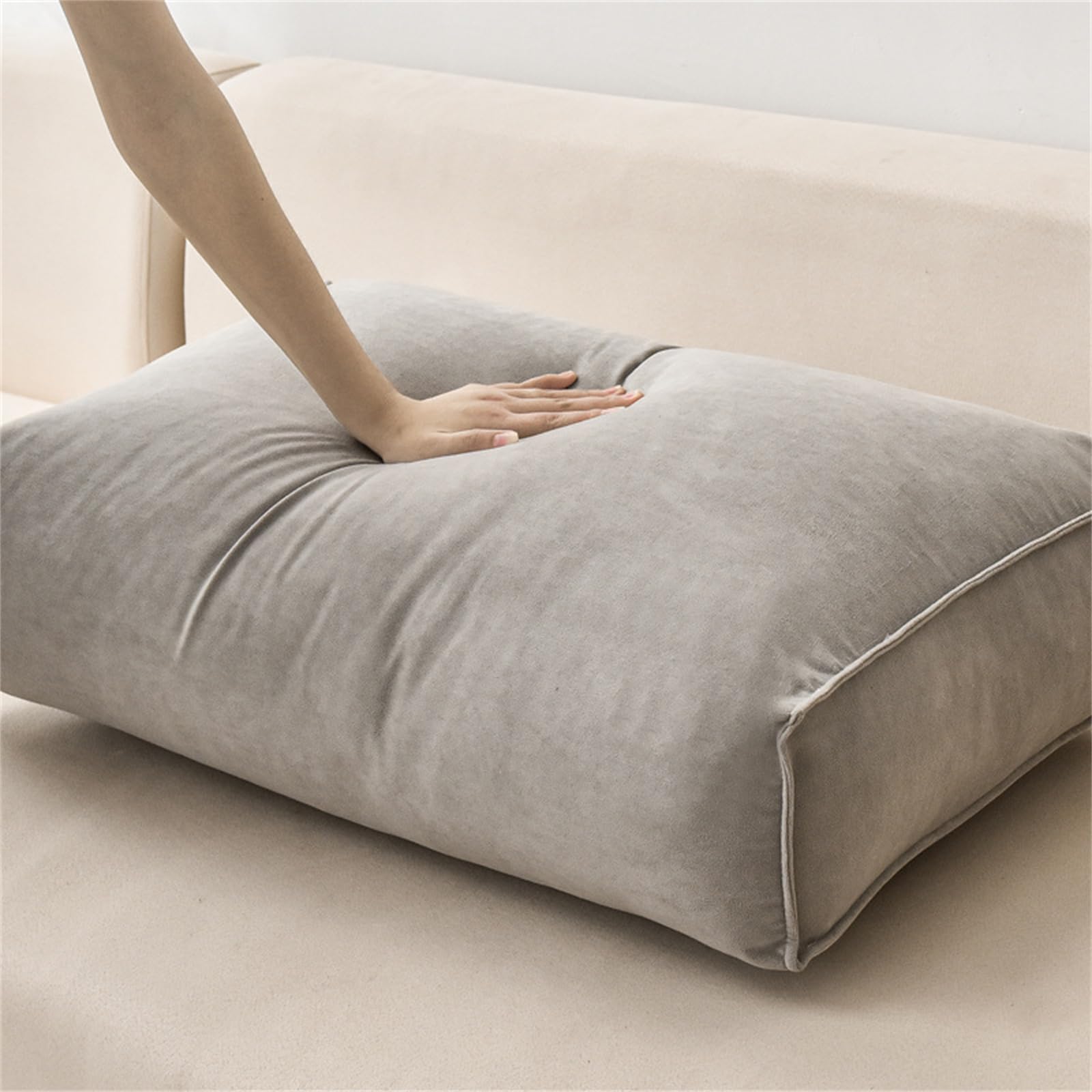Morbuy Cojin Lectura de Respaldo para Cabecero de Cama, Respaldo Cama Suave Almohada de Lectura Cómodo Cojin Lumbar Respaldo Sofa Extraíble (Gris Oscuro,70x12x45cm)