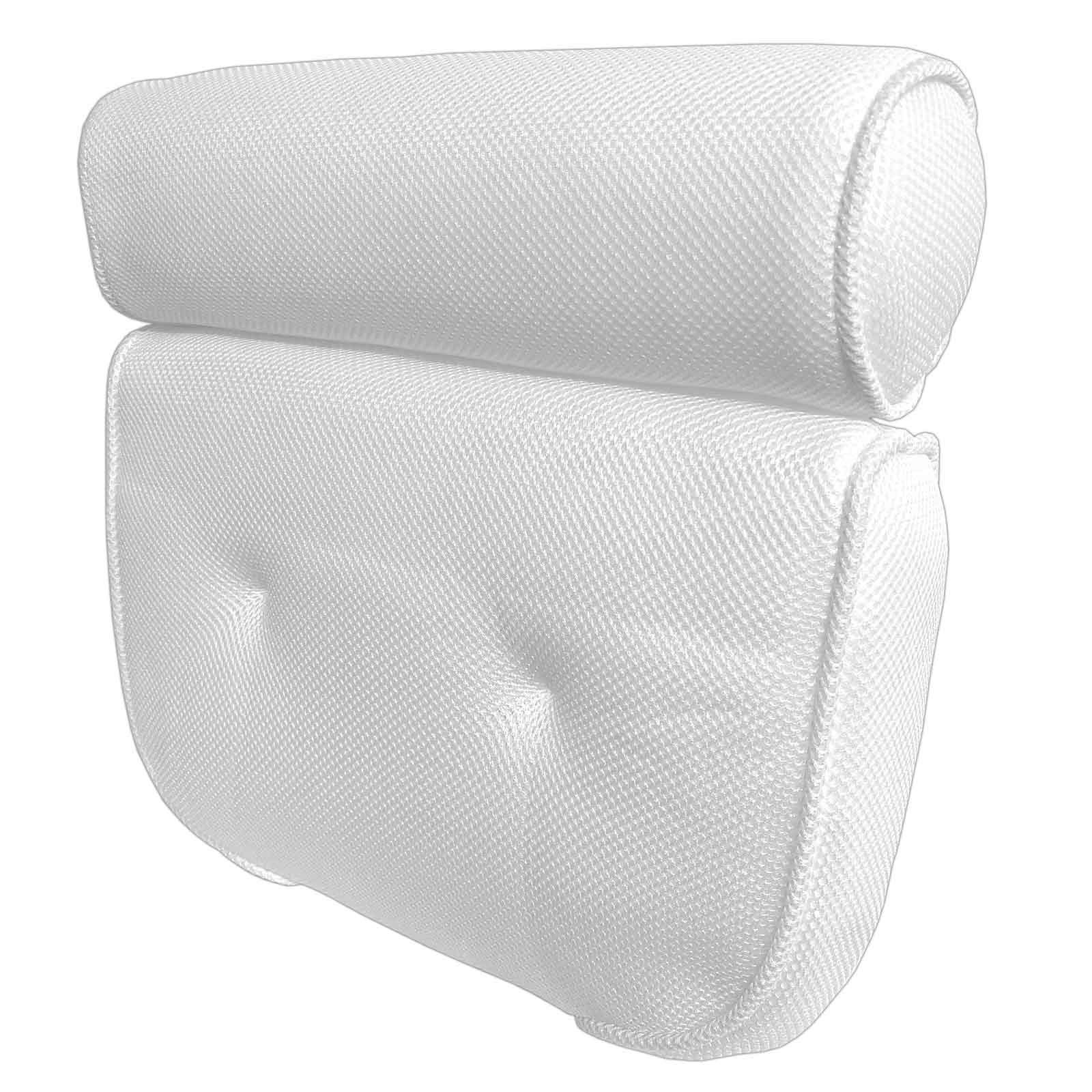 HAC24 2er Set Badewannenkissen Nackenkissen Weiß Wannenkissen Kopfkissen Polyester Badekissen Kopfstütze Badewannen Kissen