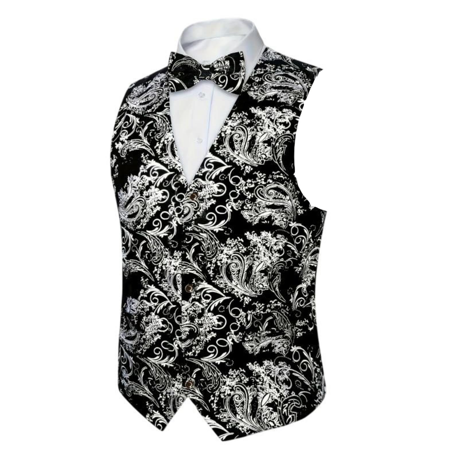 Chaleco de traje para hombre con elegante estampado dorado Silver que estiliza tu figura en talla M 8