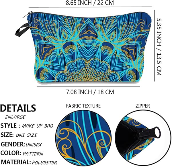 FAVORTALK Cosmetic Bag Travel Makeup Bag Small Cosmetic Bag Make Up Case for Women Organizer Flat Lay Bag Travel Wash Kit Women B0975 - 2