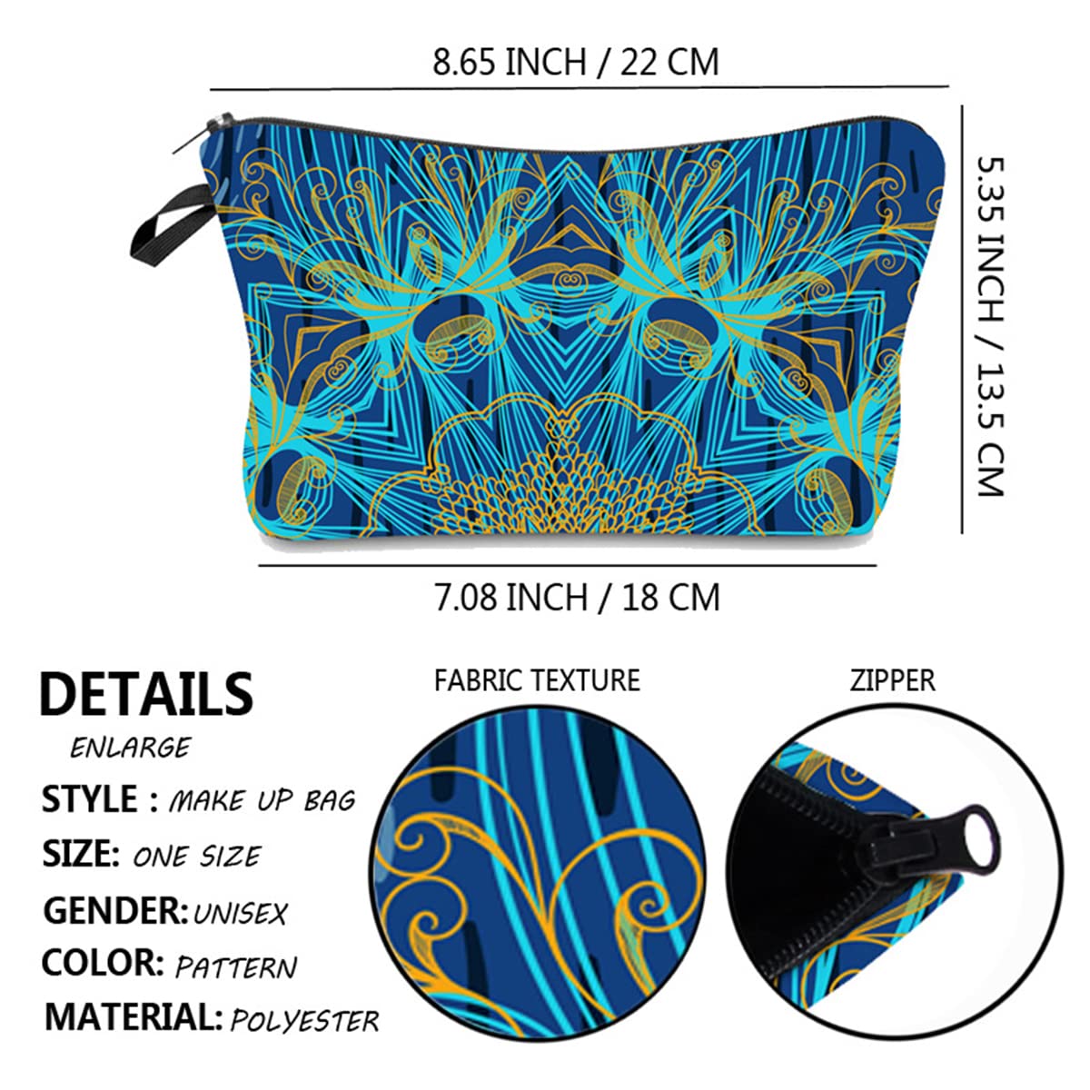 FAVORTALK Cosmetic Bag Travel Makeup Bag Small Cosmetic Bag Make Up Case for Women Organizer Flat Lay Bag Travel Wash Kit Women B0975 - 2