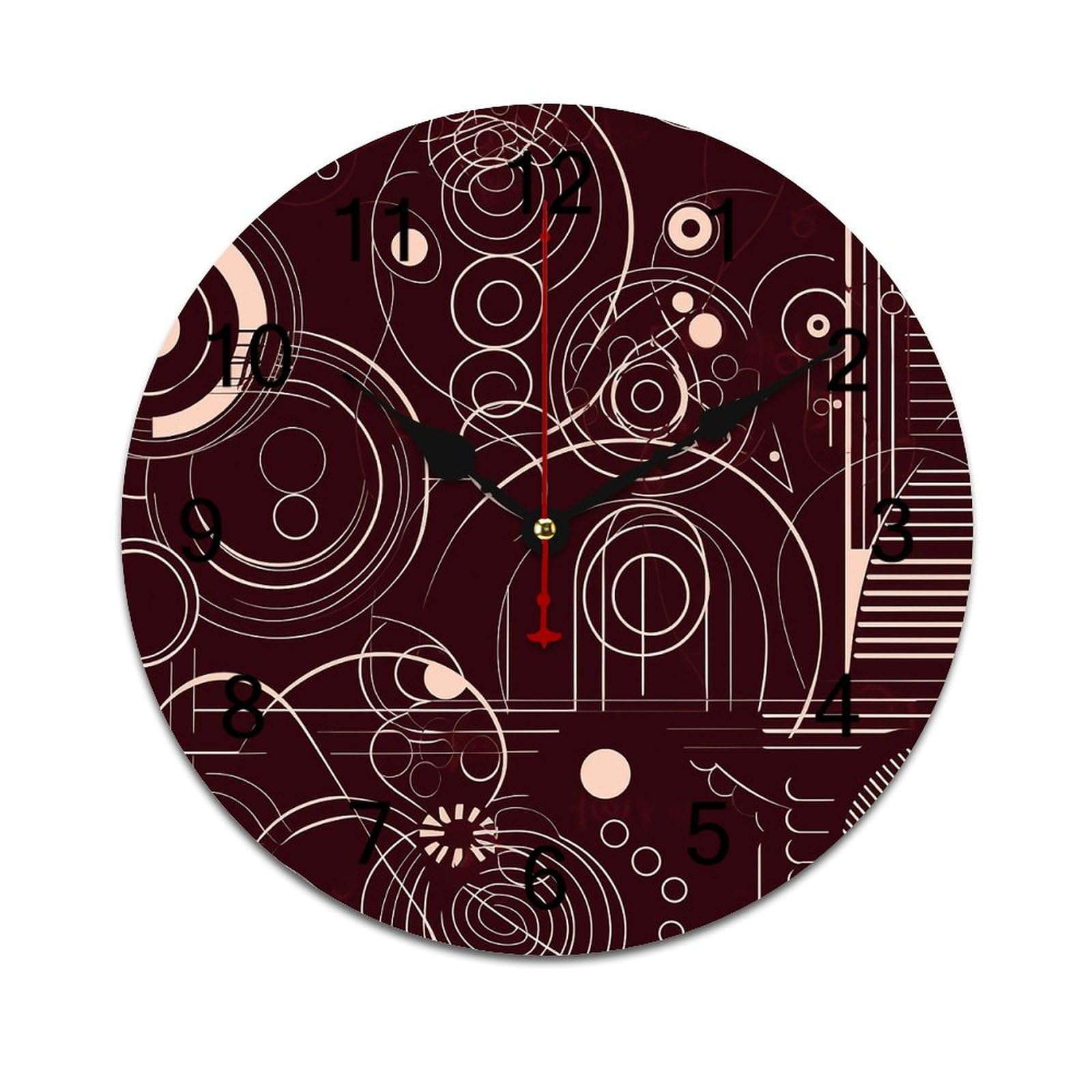 Horloge murale 25 cm en PVC au design épuré pour décorer le salon