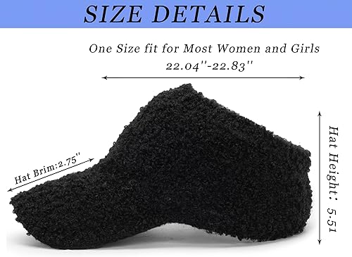 Miniatura 8 de INOGIH BeanieTail - Gorro de punto cálido para mujer, diseño desordenado de moño alto, con visera (tamaño CHM)