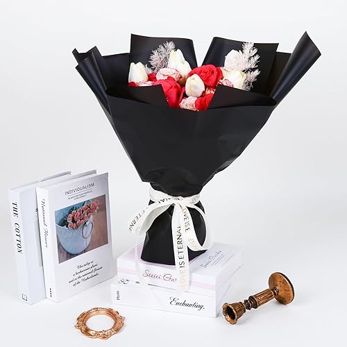 Miniatura 6 de FUHITIM - 20 hojas de papel impermeable para suministros de florista, envoltura de ramos de flores y regalos de bodas, cumpleaños, bricolaje (color