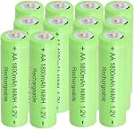 12 Count 1.2V AA 1800mAh Ni-MH Rechargeable Batteries High-Capacity, Low Self-Discharge,1200 Recycle,Pre-Charged